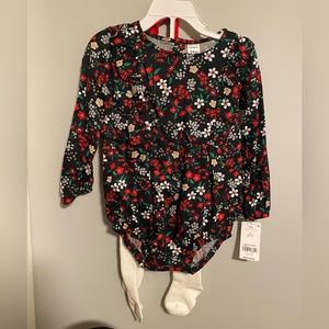 Carters Girls 24M holiday bodysuit set NWT
